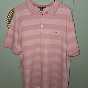 Michael Kors Pink Striped Men's Polo Shirt